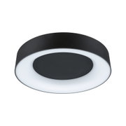 Runde LED-Deckenleuchte in Schwarz mit weißem Leuchtring aus Metall für moderne Raumbeleuchtung
