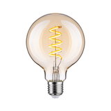 LED-lamp met spiraalvormige gloeidraad in warm amberkleurig glas voor sfeerverlichting