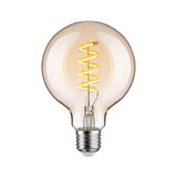 LED-lamp met spiraalvormige gloeidraad in warm amberkleurig glas voor sfeerverlichting