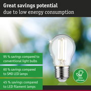 Energy-saving LED light bulb with clear glass and silver base for eco-friendly lighting solutions