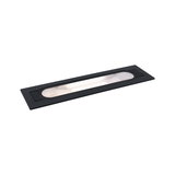 Black metal recessed light with elongated glass window for modern indoor lighting