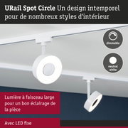 Spot LED URail Spot Circle blanc avec lumière blanche neutre dimmable pour éclairage intérieur