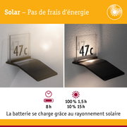 Éclairage solaire pour numéro de maison avec base noire en plastique et panneau transparent pour éclairage extérieur économique