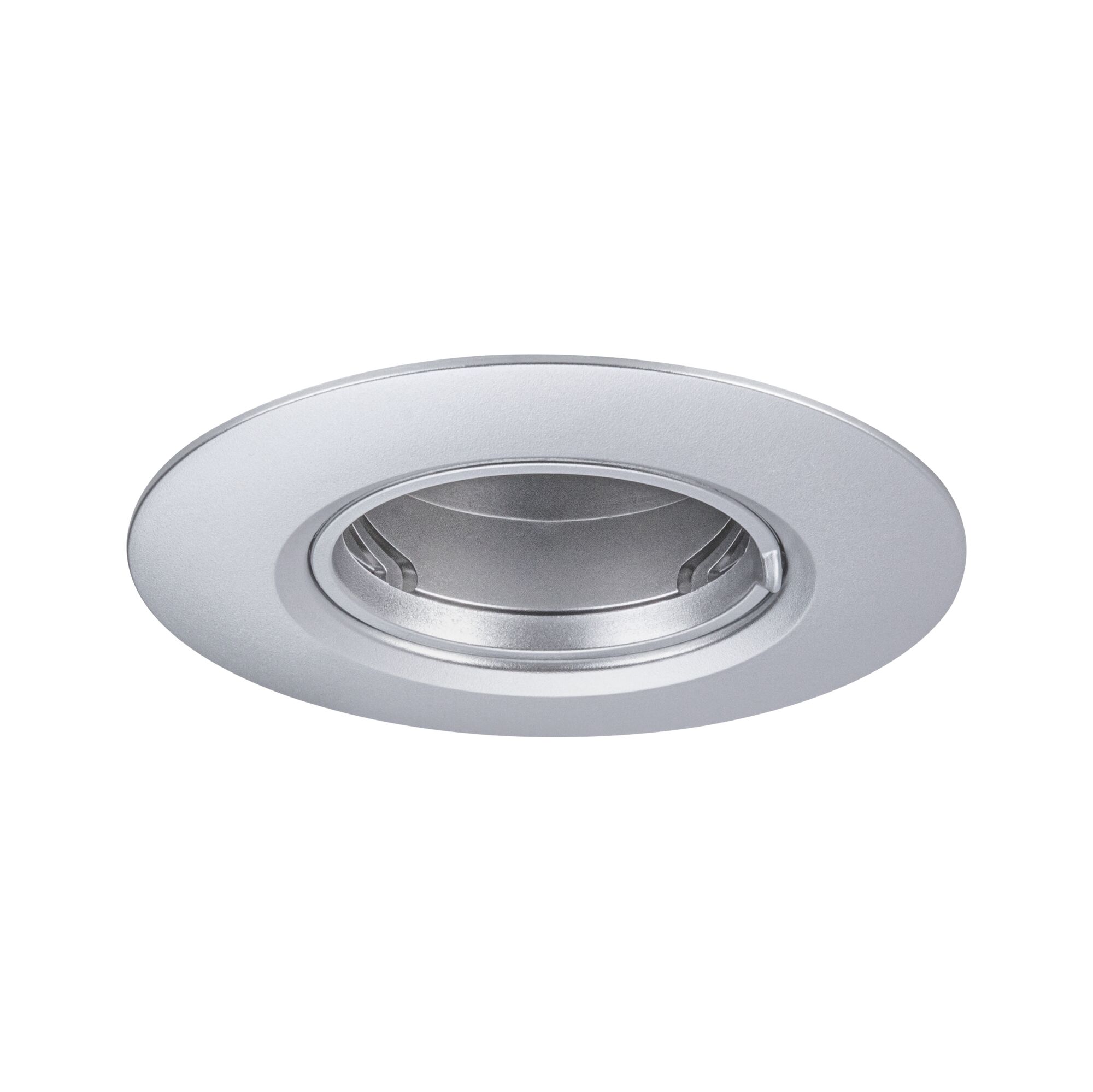 Round recessed spotlight in silver aluminum for LED lighting with modern design