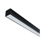 Black LED ceiling light with white plastic diffuser for modern indoor lighting solutions