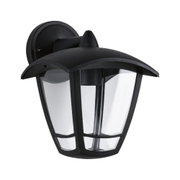 Schwarze Außenwandleuchte aus Metall mit klarem Glas und klassischem Design für Gartenbeleuchtung