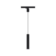 Suspension LED noire en métal au design cylindrique pour un éclairage intérieur moderne