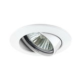 White metal recessed spotlight with adjustable reflector for versatile room lighting