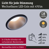 Dimmbarer LED-Einbaustrahler mit warmweißem Licht 2700K und 3-Stufen-Dimmung per Wandschalter