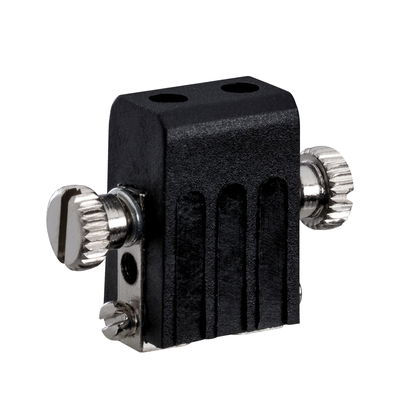 Zwarte metalen kabelverbinder met schroeven voor veilige elektrische verbinding in verlichting