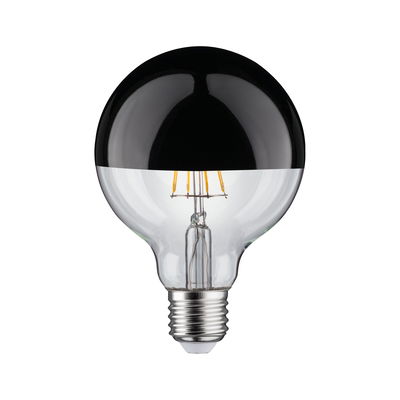 Ampoule avec revêtement miroitant noir et filaments LED visibles, culot E27