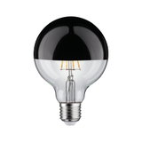Glühbirne mit schwarzer Halbspiegel-Beschichtung und sichtbaren LED-Filamenten, E27 Sockel