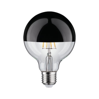 Glühbirne mit schwarzer Halbspiegel-Beschichtung und sichtbaren LED-Filamenten, E27 Sockel