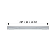 Srebrny metalowy pasek LED o wymiarach 304 x 18 x 18 mm do nowoczesnego oświetlenia