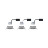 Trois spots encastrés LED blancs avec câblage noir pour éclairage intérieur moderne
