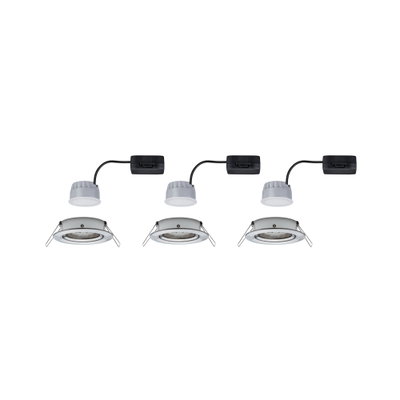 Trois spots encastrés LED blancs avec câblage noir pour éclairage intérieur moderne