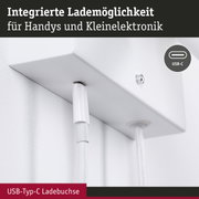 Weiße USB-Typ-C Ladebuchse mit integriertem Anschluss für Handys und Kleinelektronik