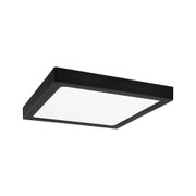 Schwarze quadratische LED-Deckenleuchte mit weißem Diffusor aus Kunststoff für moderne Innenräume