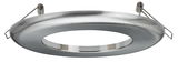 Ronde inbouwring van geborsteld roestvrij staal met veerclips voor LED-spots.