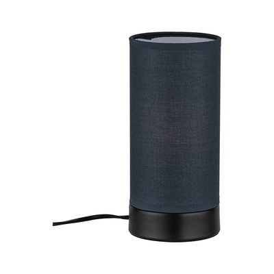 Lampe de table moderne avec abat-jour en tissu noir et base noire pour un éclairage d'ambiance