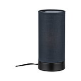 Lampe de table moderne avec abat-jour en tissu noir et base noire pour un éclairage d'ambiance