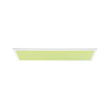 Flat white LED ceiling panel with green light surface for modern room lighting