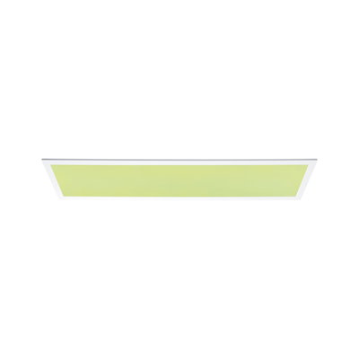 Flat white LED ceiling panel with green light surface for modern room lighting