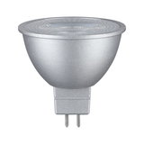 Silver LED reflector lamp with GU5.3 base made of aluminum for energy-saving lighting