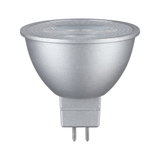 Silver LED reflector lamp with GU5.3 base made of aluminum for energy-saving lighting