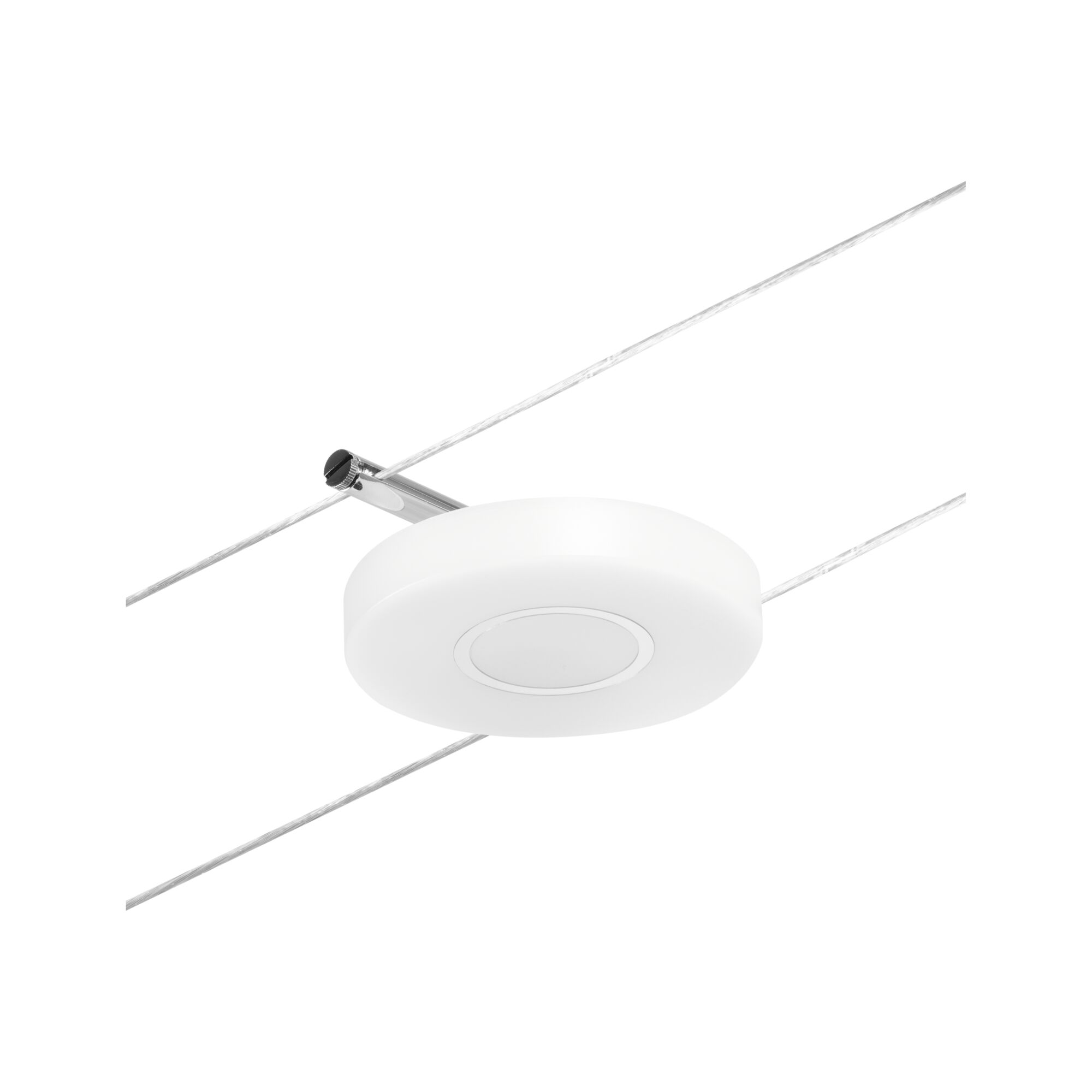 Rundes weißes LED-Seillicht mit Metallhalterung für moderne Beleuchtungssysteme im Innenbereich