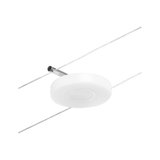Modern white LED ceiling light with steel cable mount for stylish room illumination