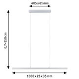 White metal LED pendant light with adjustable height and slim design for modern lighting solutions