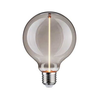 Ronde LED-lamp met rookglas en zichtbare gloeidraad voor moderne verlichting.