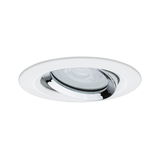 Round white recessed spotlight with adjustable chrome reflector for LED lighting solutions
