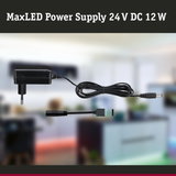 MaxLED 24 V DC 12 W black power supply with cable for LED lighting systems