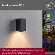 LED Wandleuchte Flame insektenfreundlich IP44 eckig 58x103mm 2200K 4W 265lm 230V 75° Anthrazit Metall