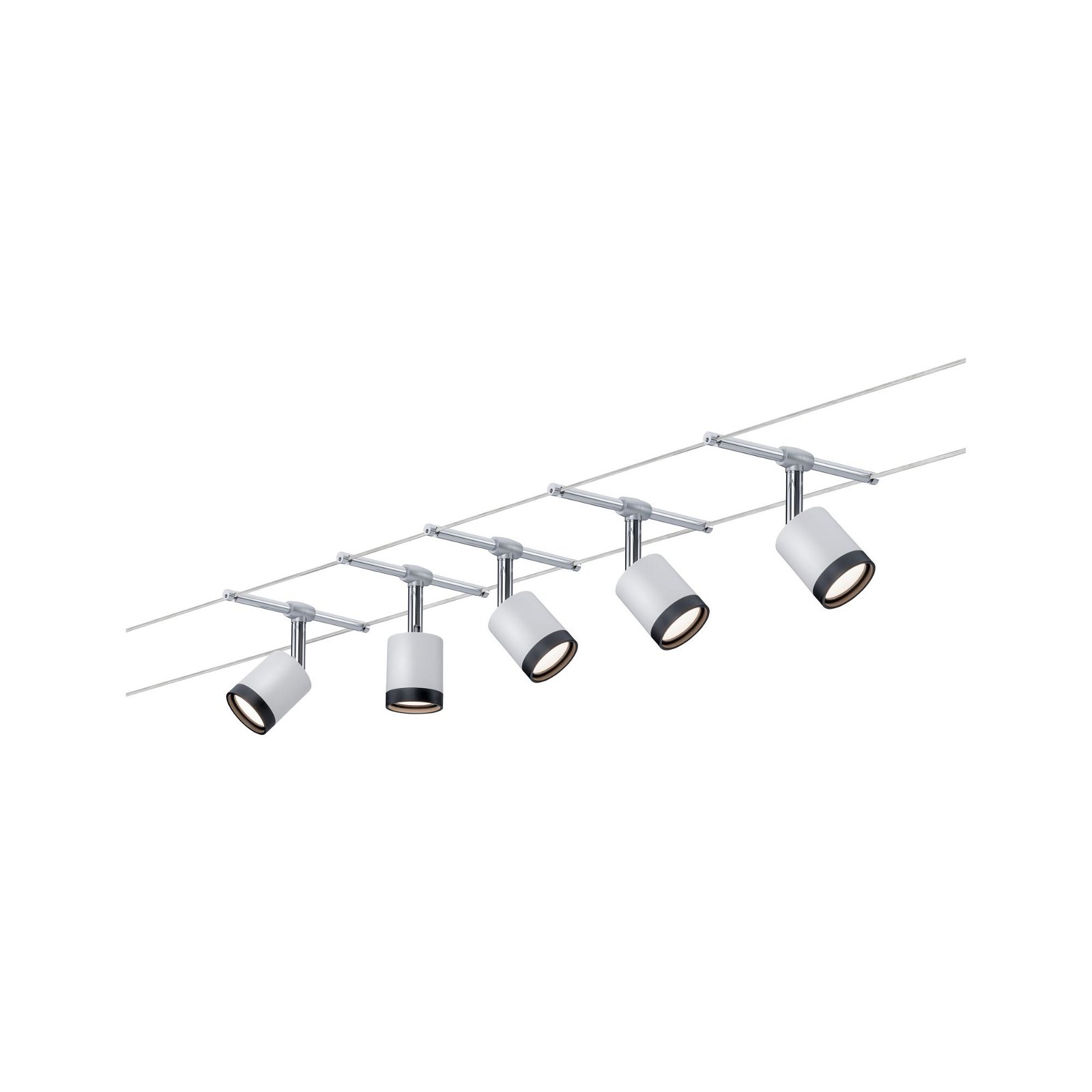 LED Cable system TubeLED Basic Set 5x150lm 5x4W 2700K 230/12V White/Black/Chrome