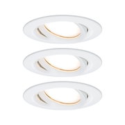 White plastic LED recessed spotlight with adjustable tilt for versatile room lighting