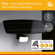 Lumière solaire noire avec protection IP65 et batterie échangeable, contrôle intelligent Zigbee 3.0