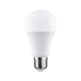 White LED bulb with E27 base made of plastic and metal for energy-efficient lighting