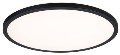 Ronde LED-plafondlamp met zwart metalen frame en witte diffuser voor moderne verlichting