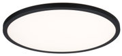Plafonnier LED rond avec cadre métallique noir et diffuseur blanc pour éclairage moderne