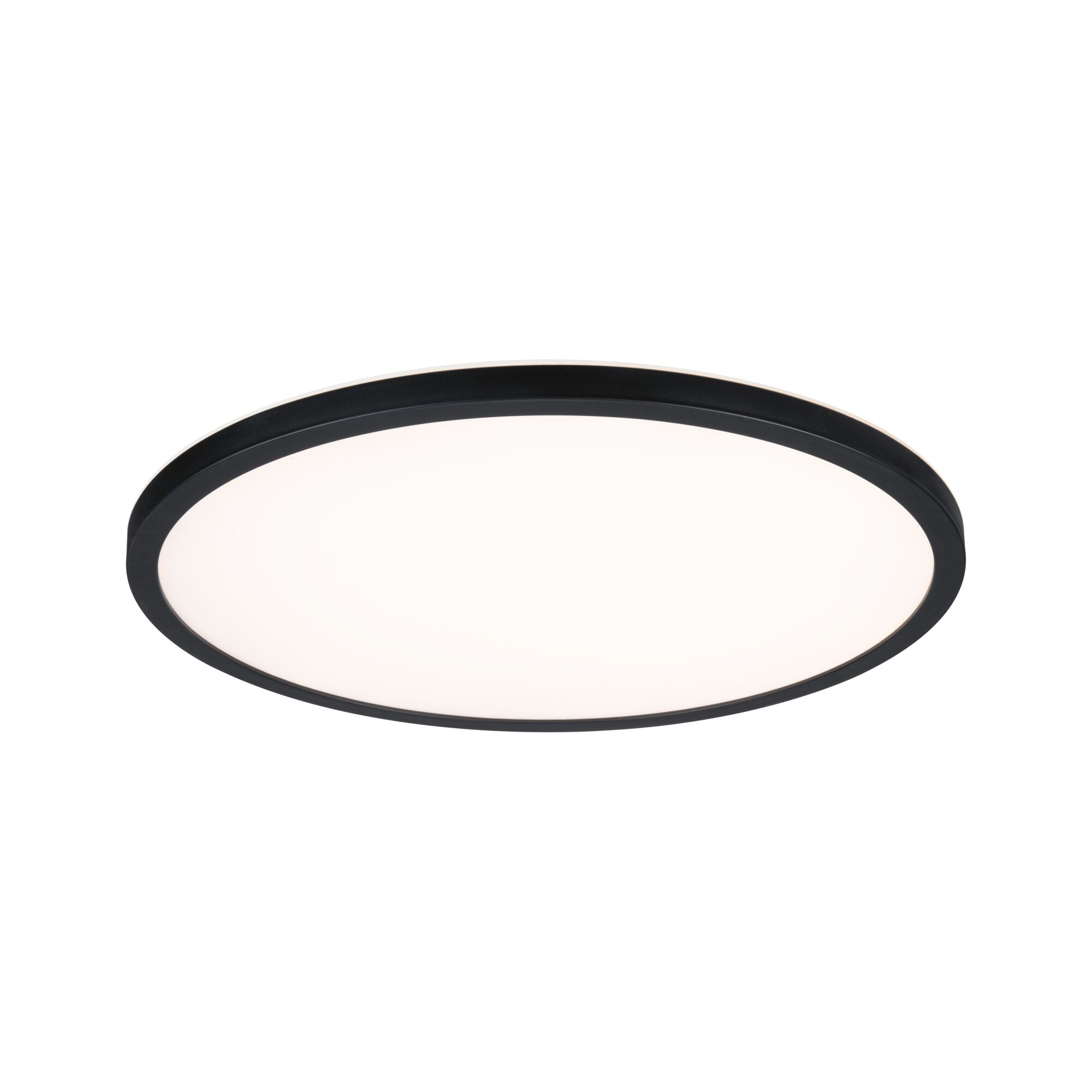 Ronde LED-plafondlamp met zwart metalen frame en witte diffuser voor moderne verlichting