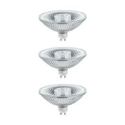 Drei klare Halogen-Reflektorlampen mit GU10-Sockel für energieeffiziente Beleuchtung