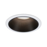 Ronde witte inbouwspotbehuizing met zwarte metalen binnenring voor LED-verlichting