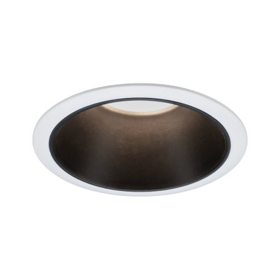 Ronde witte inbouwspotbehuizing met zwarte metalen binnenring voor LED-verlichting