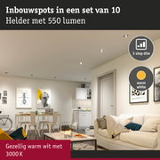 Set van 10 inbouwspots met 550 lumen, warm wit licht 3000K voor sfeervolle woonverlichting