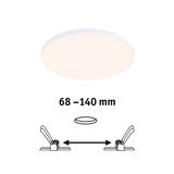 Round white LED ceiling light with adjustable distance from 68 to 140 mm for modern lighting
