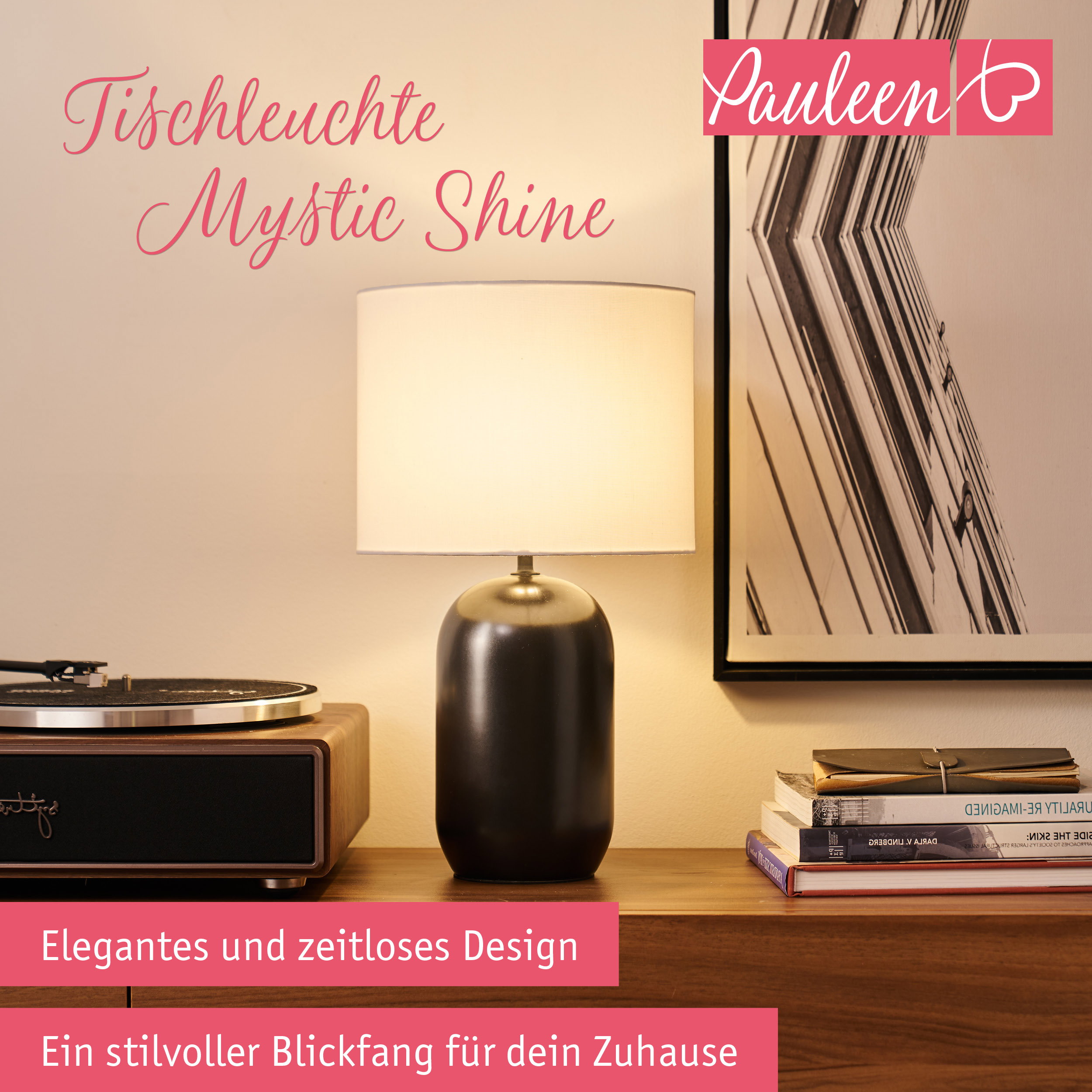 Paulmann Pauleen Tischleuchte Mystic Shine E14 max. 20W Weiß/Schwarz