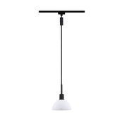 Pendant light with black metal and white glass, modern design for living room lighting